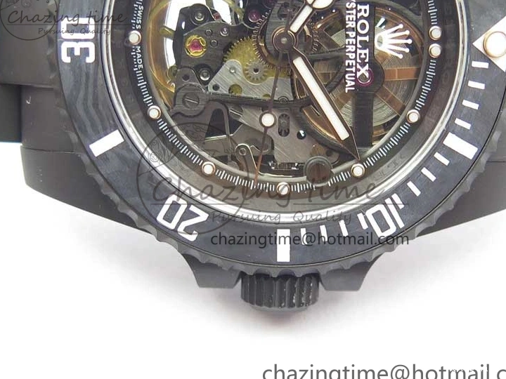 0523 Submariner 116610 Andrea Pirlo DLC ROF Best Edition Carbon Bezel on Skeleton DIal SA QuickDry 2790